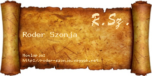 Roder Szonja névjegykártya
